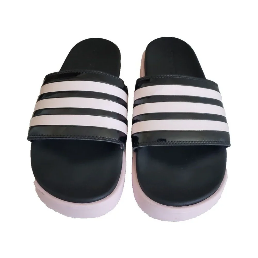 Adidas Shoes Adilette Platform Slides Sandals Black/Pink Men's Size 10 IH0720
